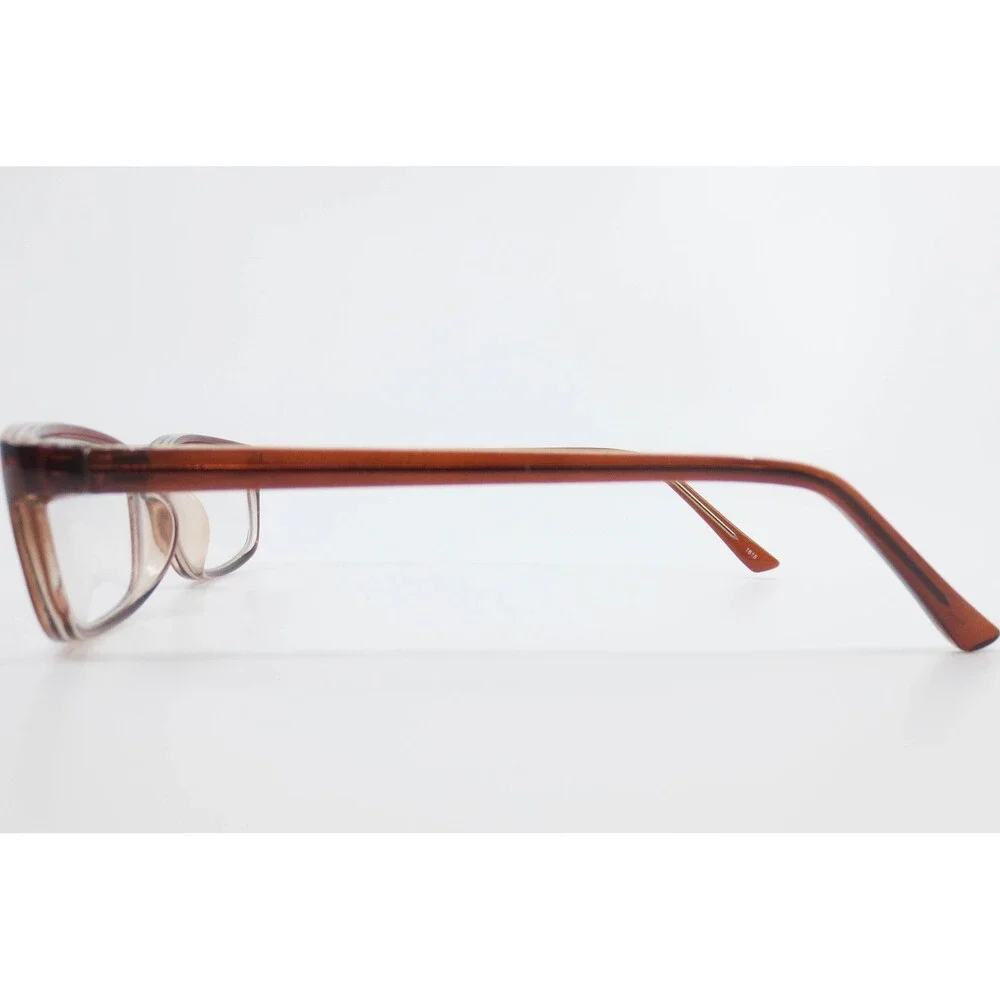 WP3001 BR Brown Rectangular Eyeglass Frames 53-16-135 Full Rim Glasses